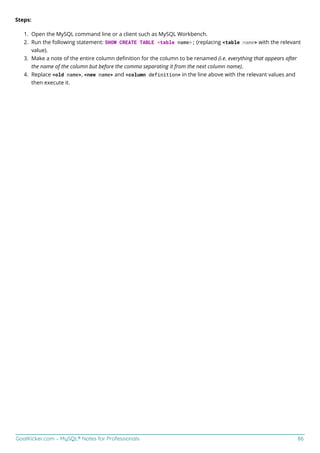 MySQL notes for professionals | PDF