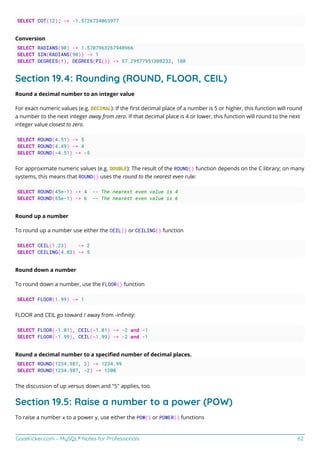 Mysql notes for professionals | PDF