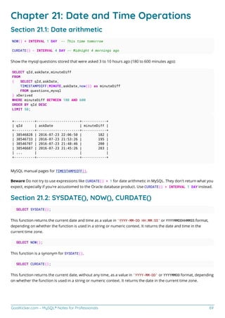 Mysql notes for professionals | PDF