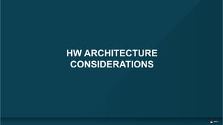 HW ARCHITECTURE
CONSIDERATIONS
 