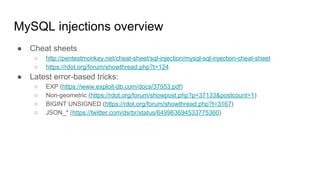 [Russia] MySQL OOB injections | PPT
