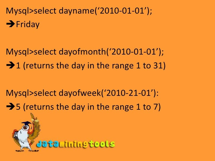 mysql dayofmonth