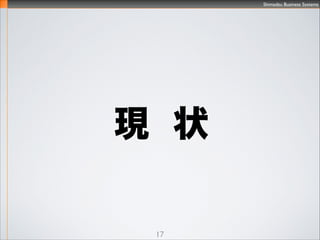 Shimadzu Business Systems
Ԕο
17
http://www.slideshare.net/kakahane/it-13718690
?ITȫy
?ITSȫm
?Excelȴ
?ȫm
?10`
?Ҫ
100ms
http://www.slideshare.net/kakahane/rx-tstudy6
http://www.slideshare.net/kakahane/3-d1-ja-sst13-kansai
``ߥ˥ƥ`
꣱£
RxTstudy #
ATND: http://atnd.org/events/45152
 