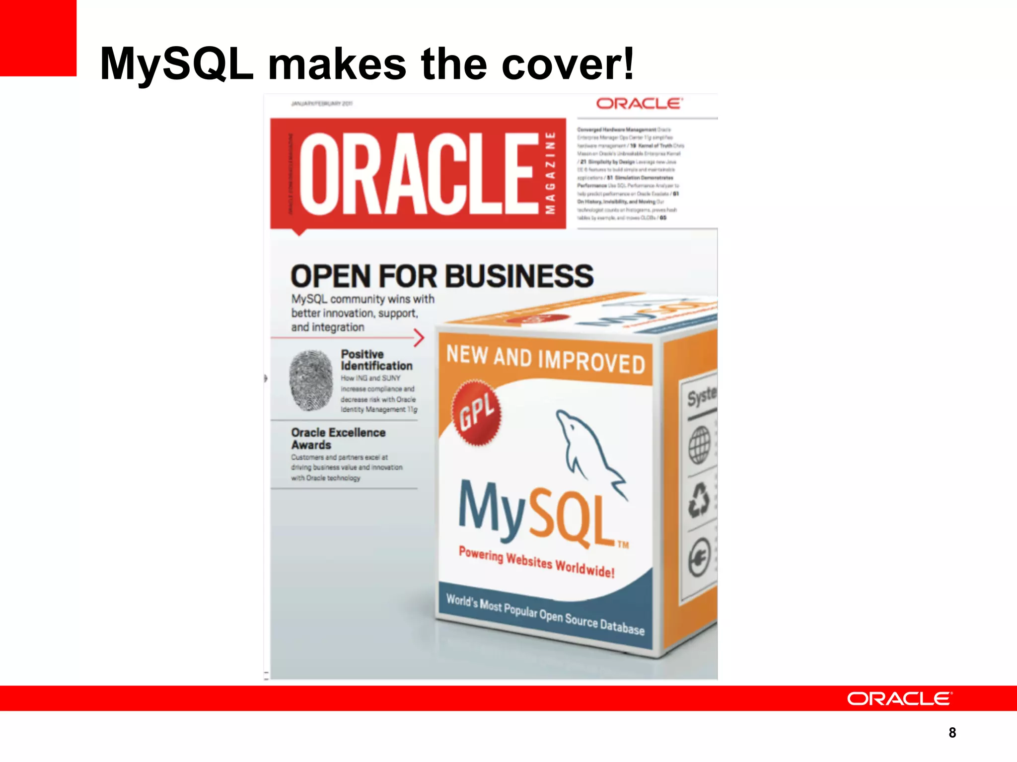 8
MySQL makes the cover!
 