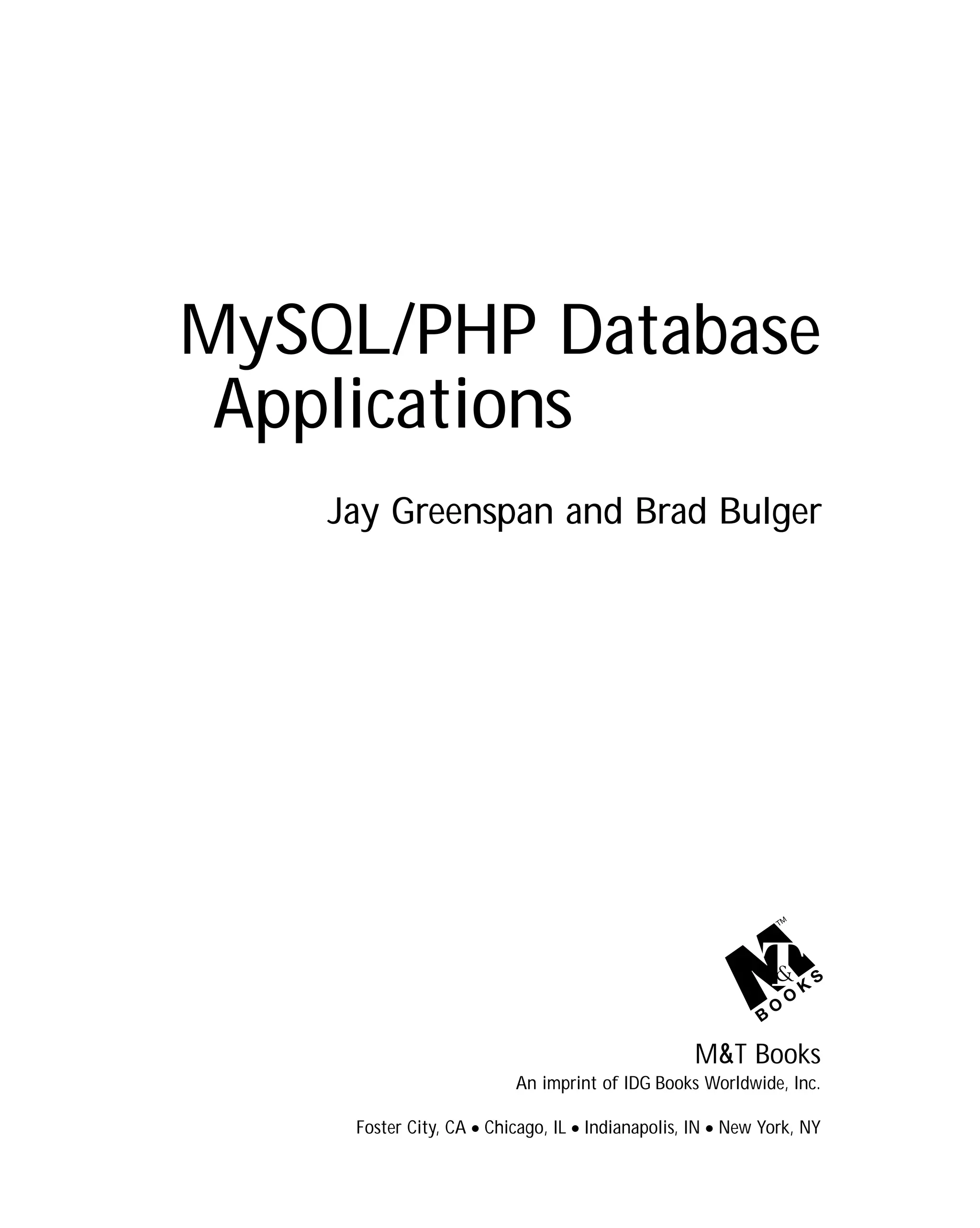 My Sql.Php.Database.Applications | PDF