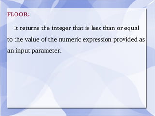 CREATE  Command : The Create command is used to create a table by specifying the tablename, fieldnames and constraints. Syntax: $createSQL=("CREATE TABLE tblName"); 