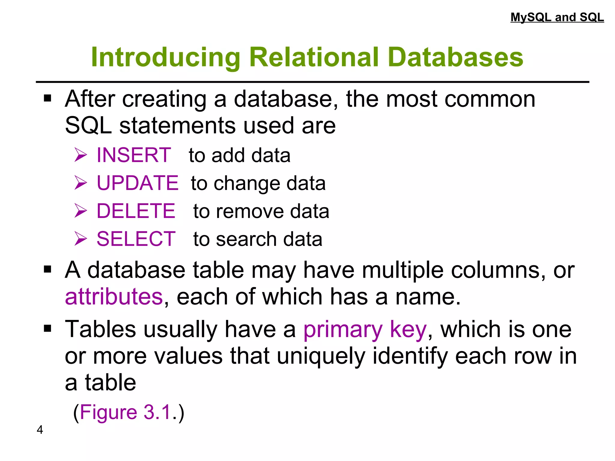 MYSQL.ppt | Databases | Computer Software and Applications