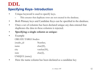 SQL - Data Definition Language | PPT