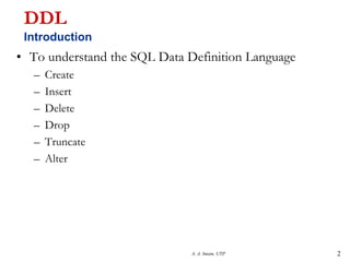SQL - Data Definition Language | PPT