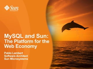 MySQL and Sun:
The Platform for the
Web Economy
Pablo Lambert
Software Architect
Sun Microsystems
 