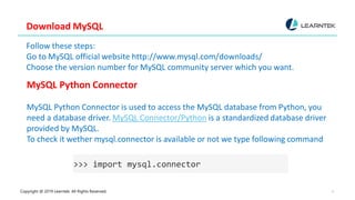Mysql python | PPT