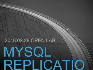 MYSQL
REPLICATIO
2018.02.28 OPEN LAB
 