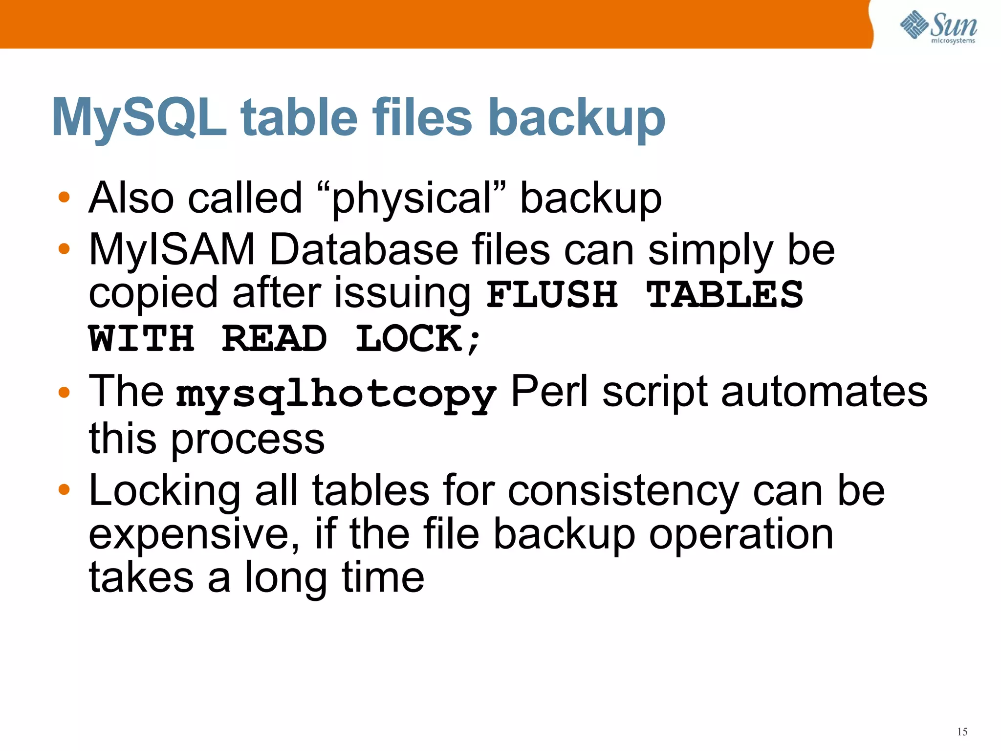 MySQL Server Backup, Restoration, and Disaster Recovery Planning