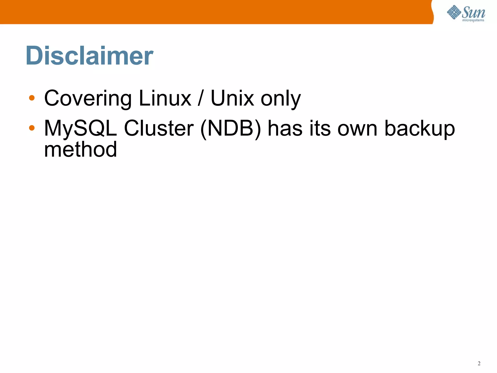 MySQL Server Backup, Restoration, and Disaster Recovery Planning