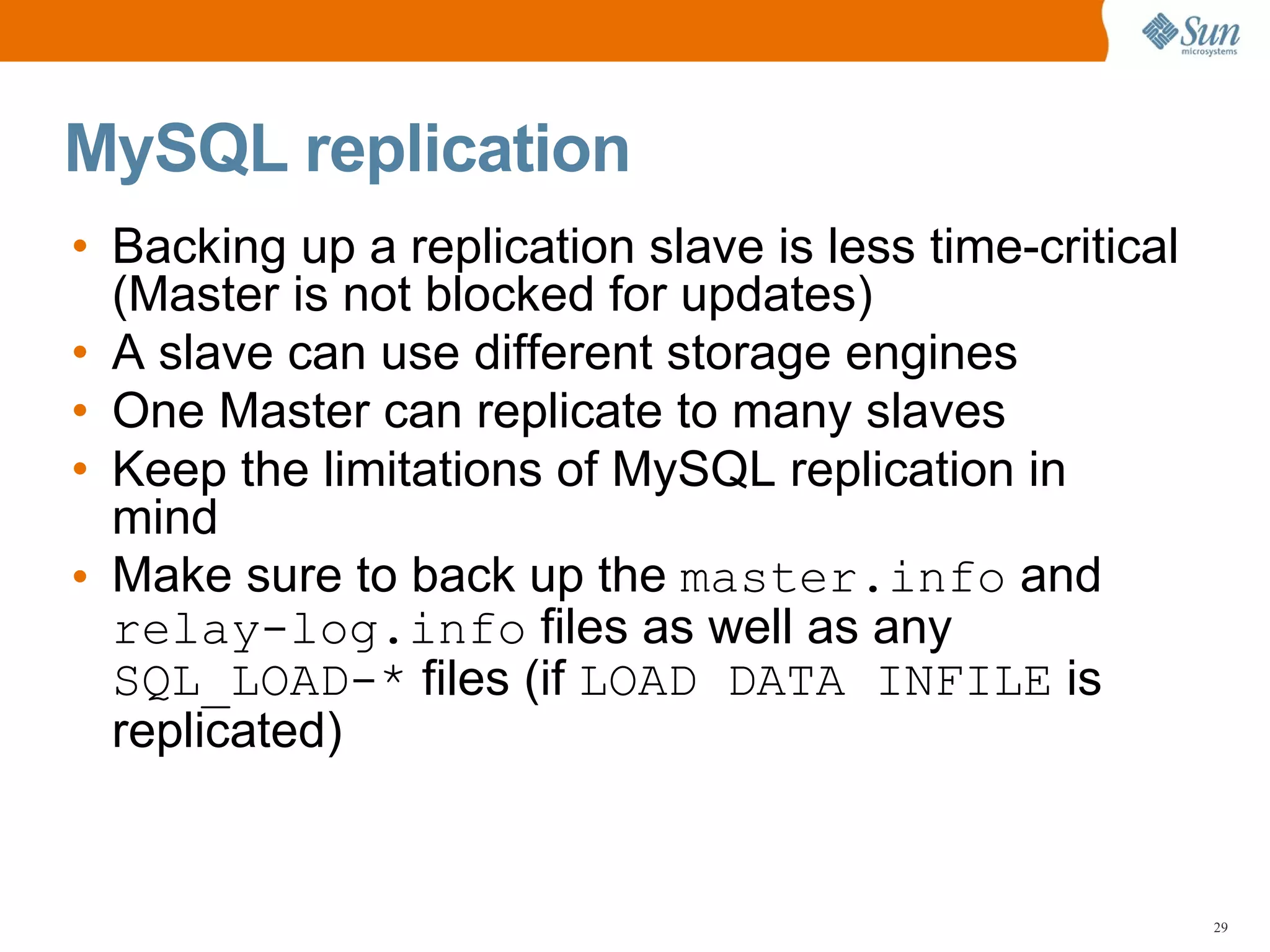 MySQL Server Backup, Restoration, and Disaster Recovery Planning
