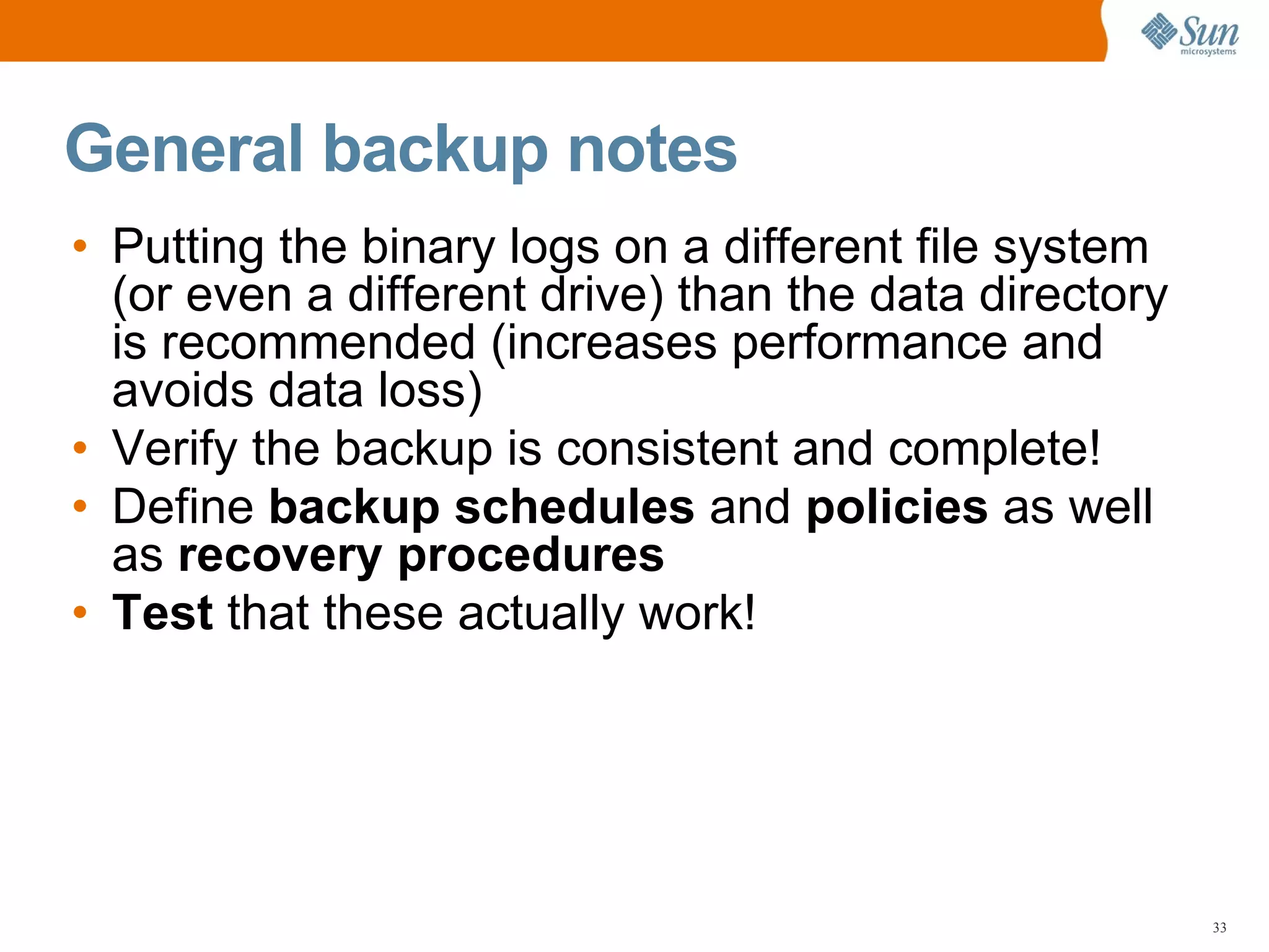 MySQL Server Backup, Restoration, and Disaster Recovery Planning