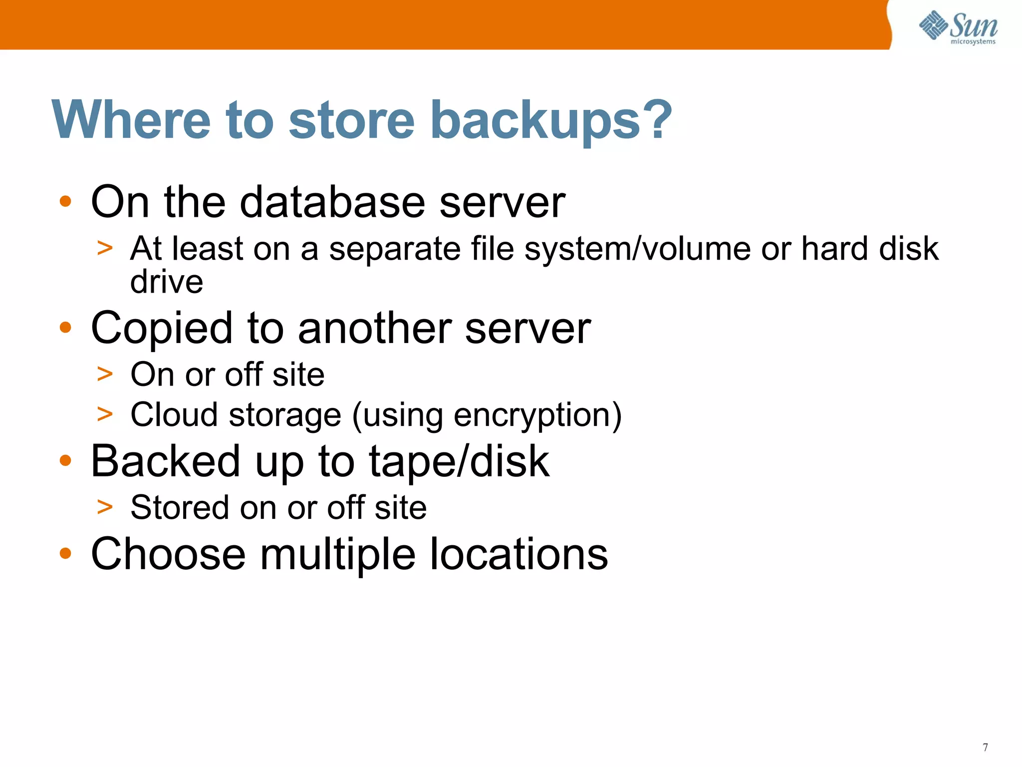MySQL Server Backup, Restoration, and Disaster Recovery Planning