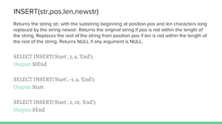 MySQL 5.7 String Functions | PPTX