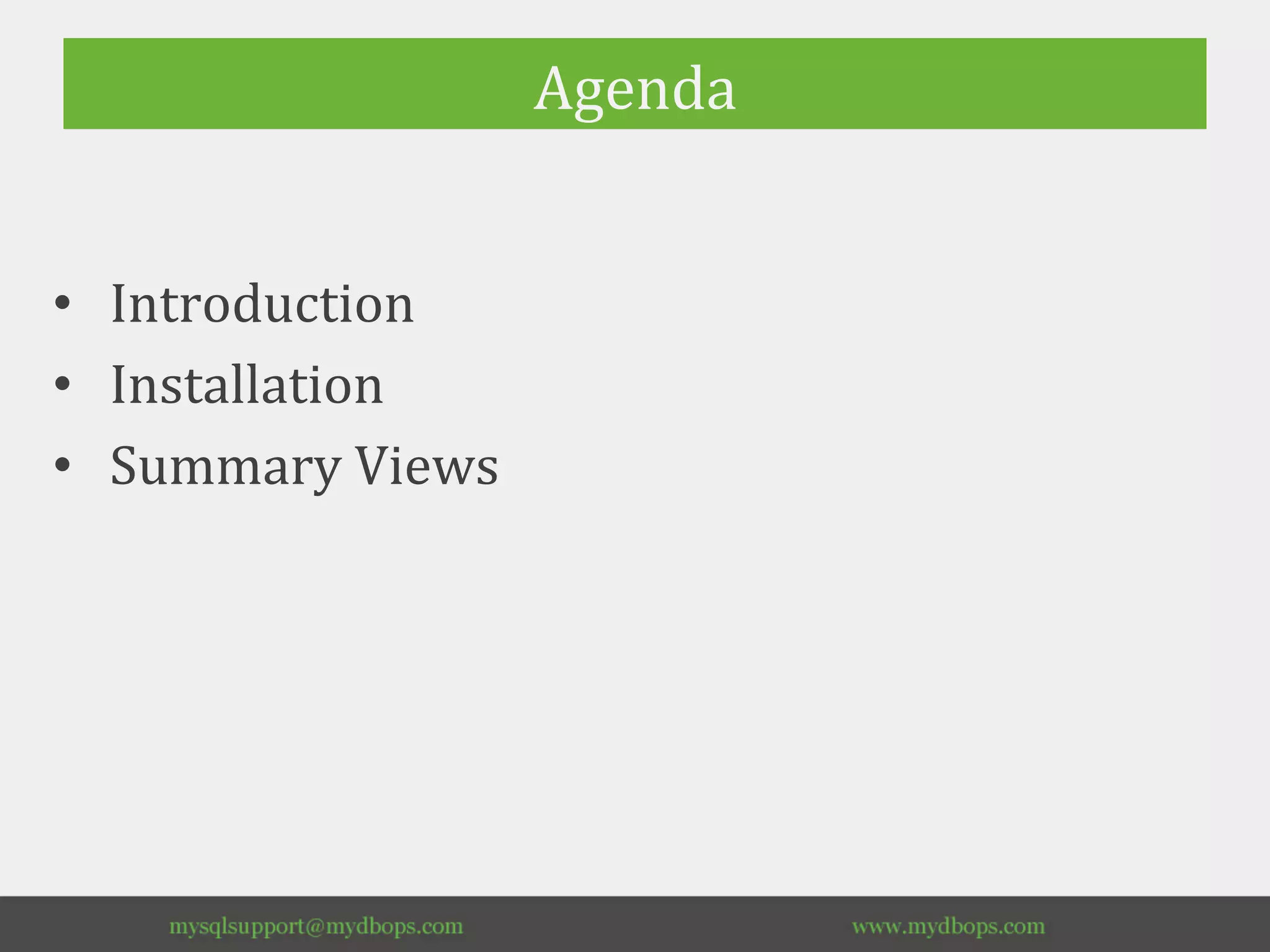 An overview to mysql sys schema ppt