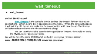 MySQL Timeout Variables Explained | PDF