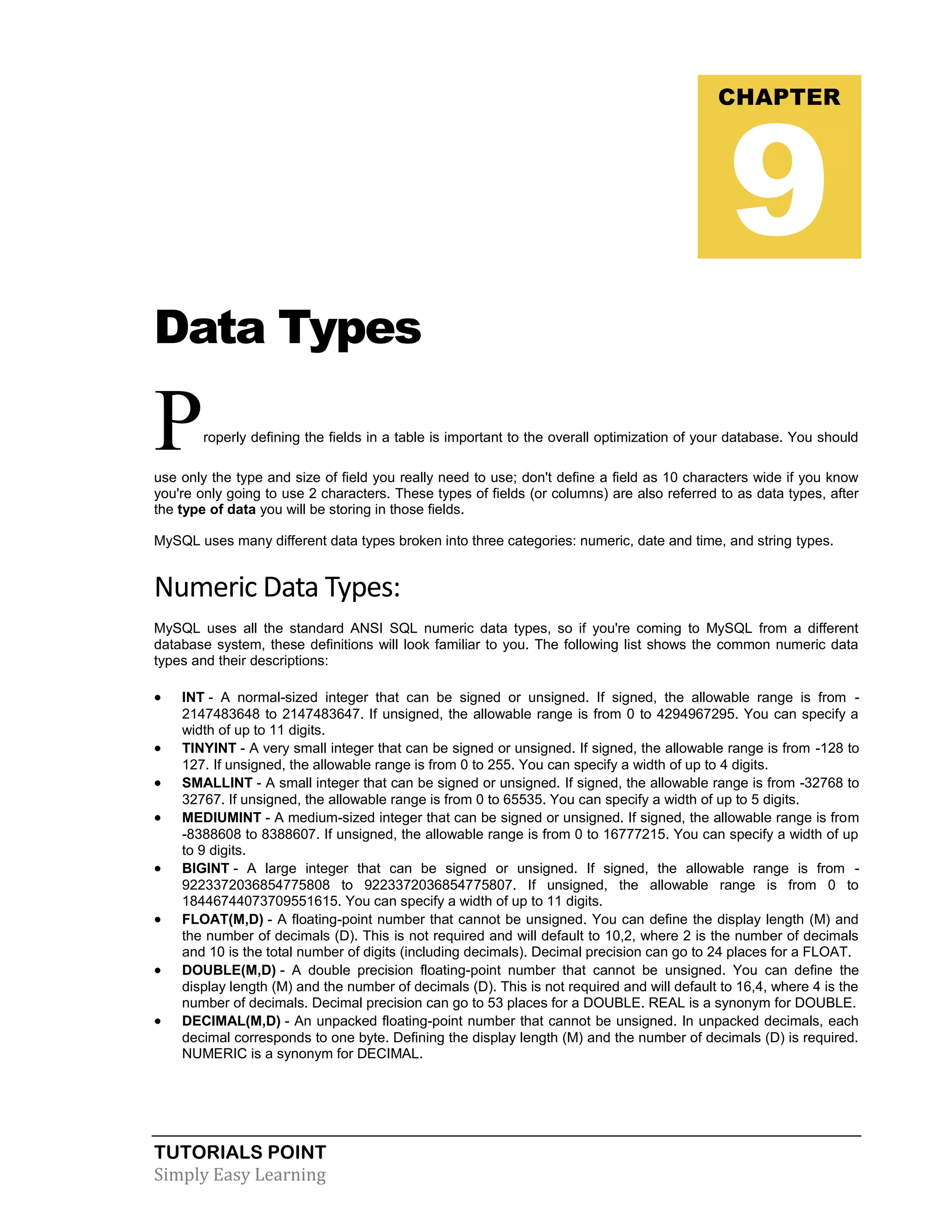 Mysql tutorial | PDF