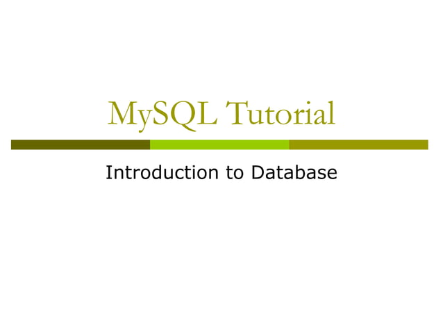 Tutorial on MySQl and its basic concepts | PPT | Databases | Computer ...