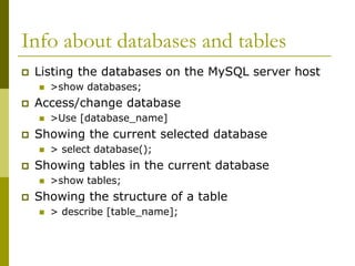 Tutorial on MySQl and its basic concepts | PPT | Databases | Computer ...