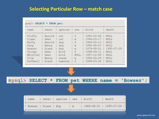 Mysql tutorial commands_part1 | PPT