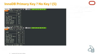 InnoDB Primary Key ? No Key ! (5)
Copyright @ 2022 Oracle and/or its affiliates.
29
 
