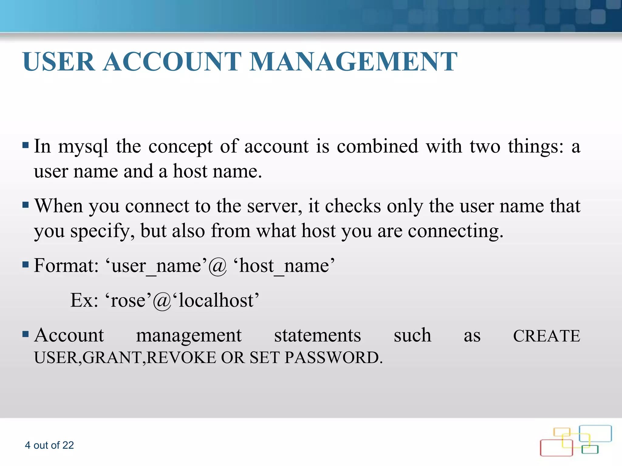 MySQL USER MANAGEMENT,ROUTINES & TRIGGERS. | PDF | Gardening | Home ...