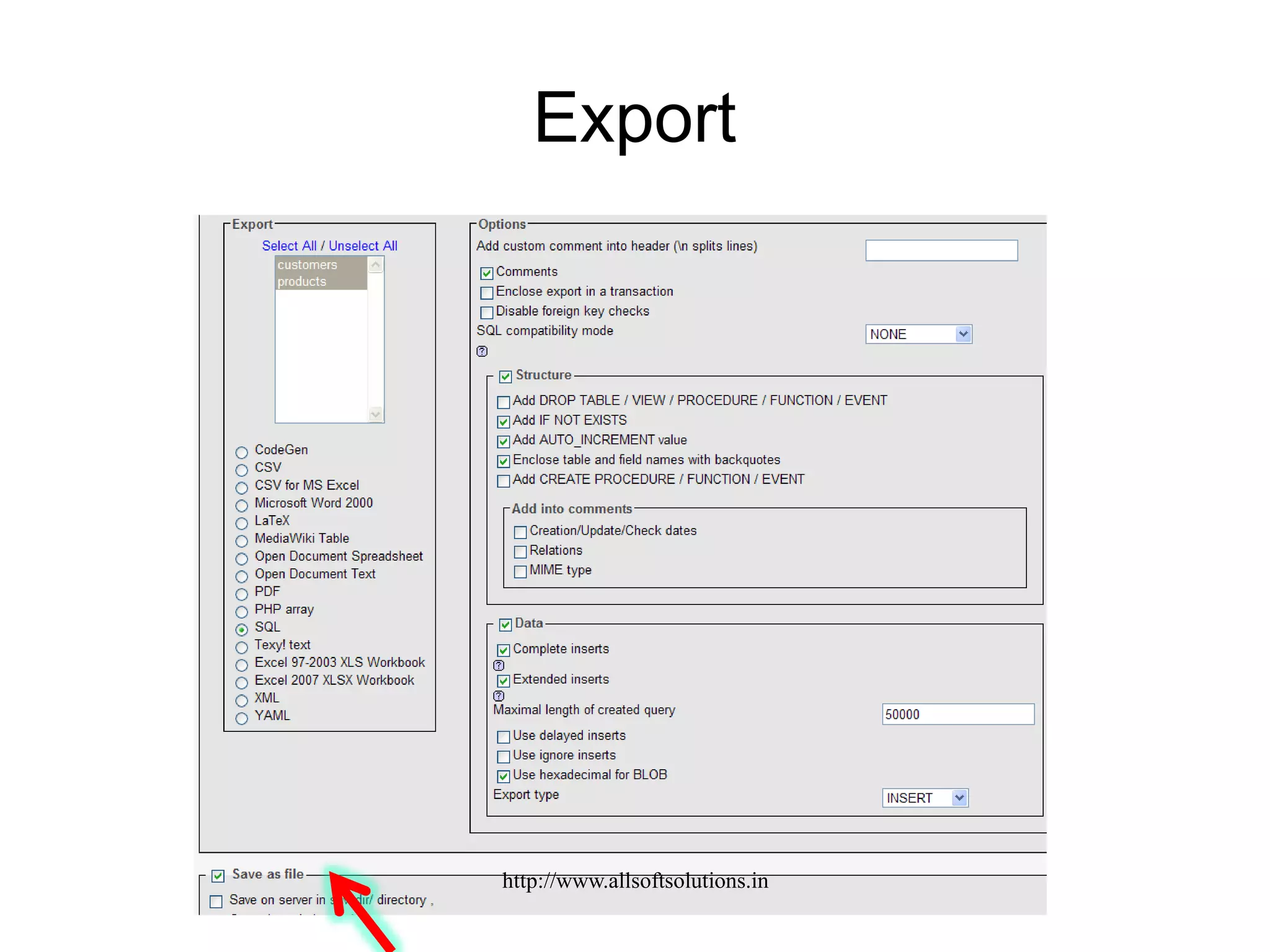 Export
http://www.allsoftsolutions.in
 