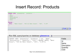 Insert Record: Products
http://www.allsoftsolutions.in
 