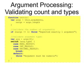 https://github.com/rpbouman/mysqlv8udfs
jsudf() local arguments
(actual arguments)
mysql> SELECT jsudf('
-> function udf(){
-> //standard, built-in javascript arguments
-> //contains argument values passed to this function
-> return JSON.stringify(
-> arguments,
-> null, " "
-> );
-> }
-> ', 'string', PI() AS "real", 1, 2.3)
{
"0": "string",
"1": 3.141592653589793,
"2": 1,
"3": 2.3
}
 