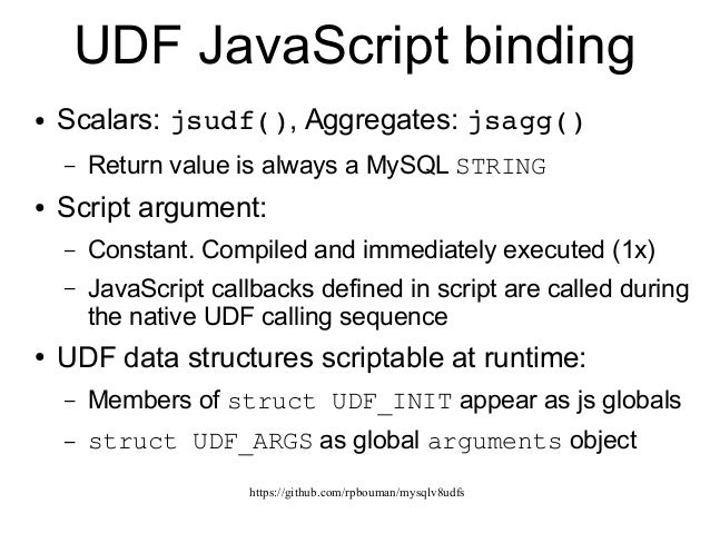 Writing MySQL User-defined Functions in JavaScript