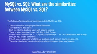 My sql vs sql | PPTX