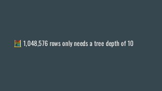 🧮 1,048,576 rows only needs a tree depth of 10
 