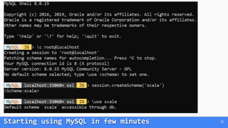 Starting using MySQL in few minutes 31
 
