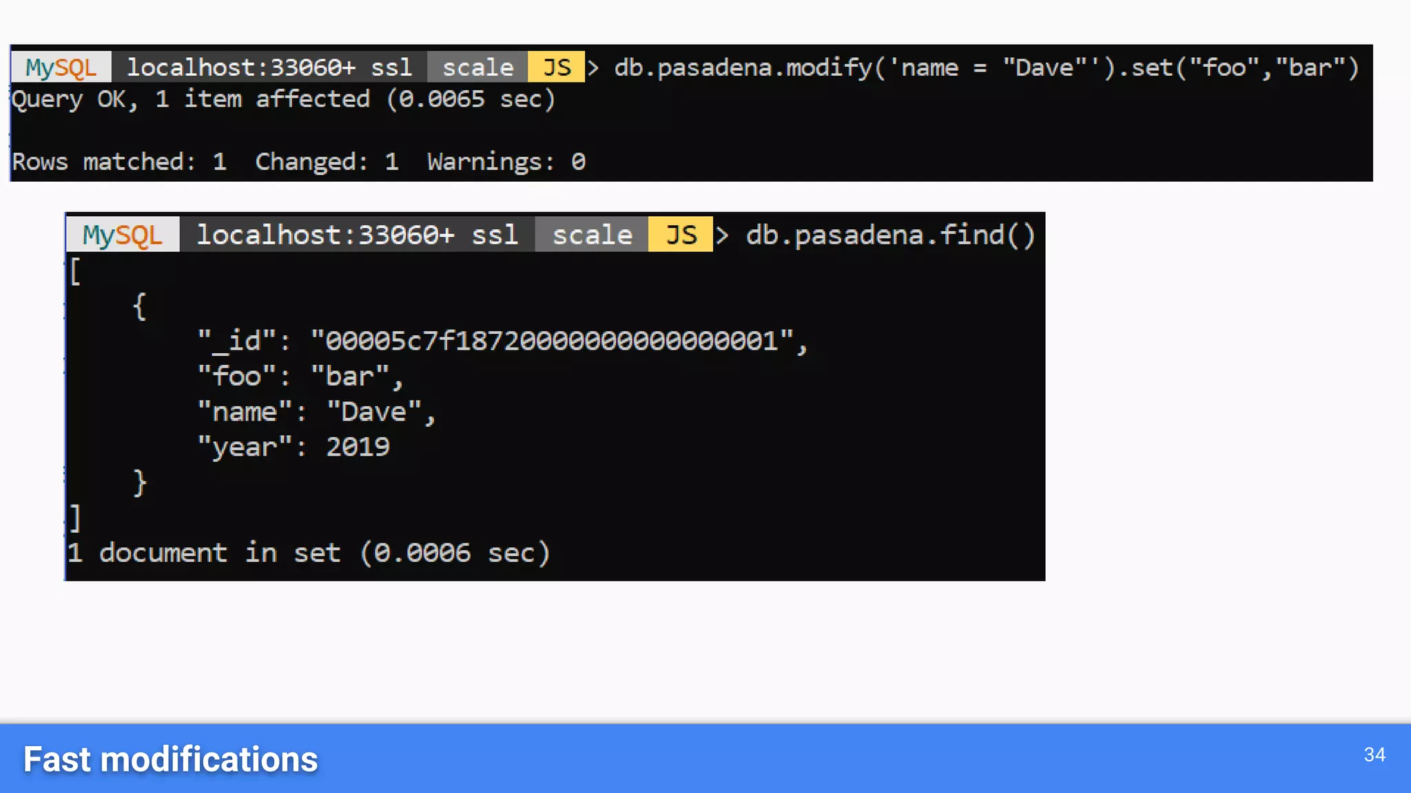 Fast modifications 34
 