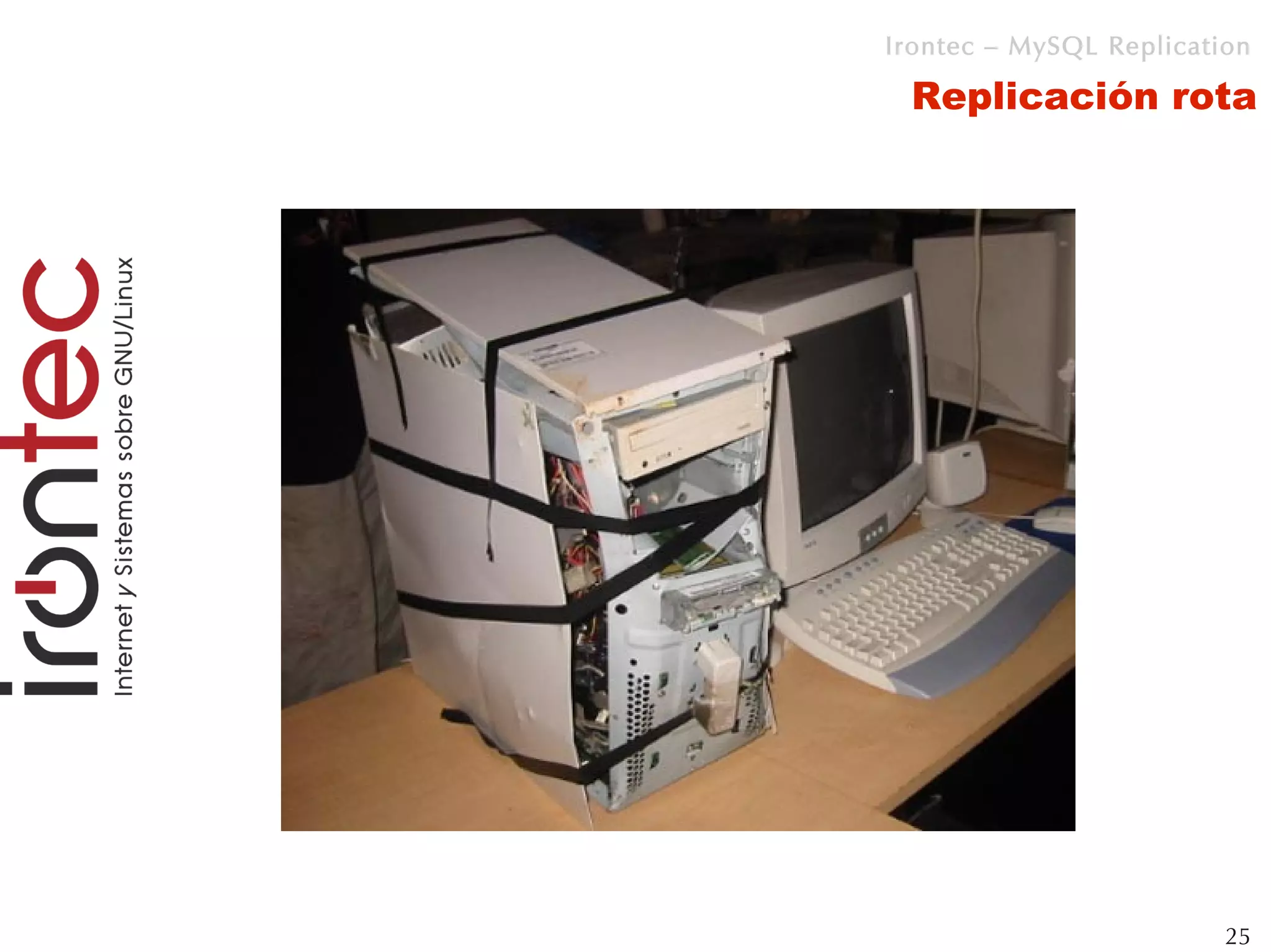 Irontec – MySQL Replication

 Replicación rota




                         25
 