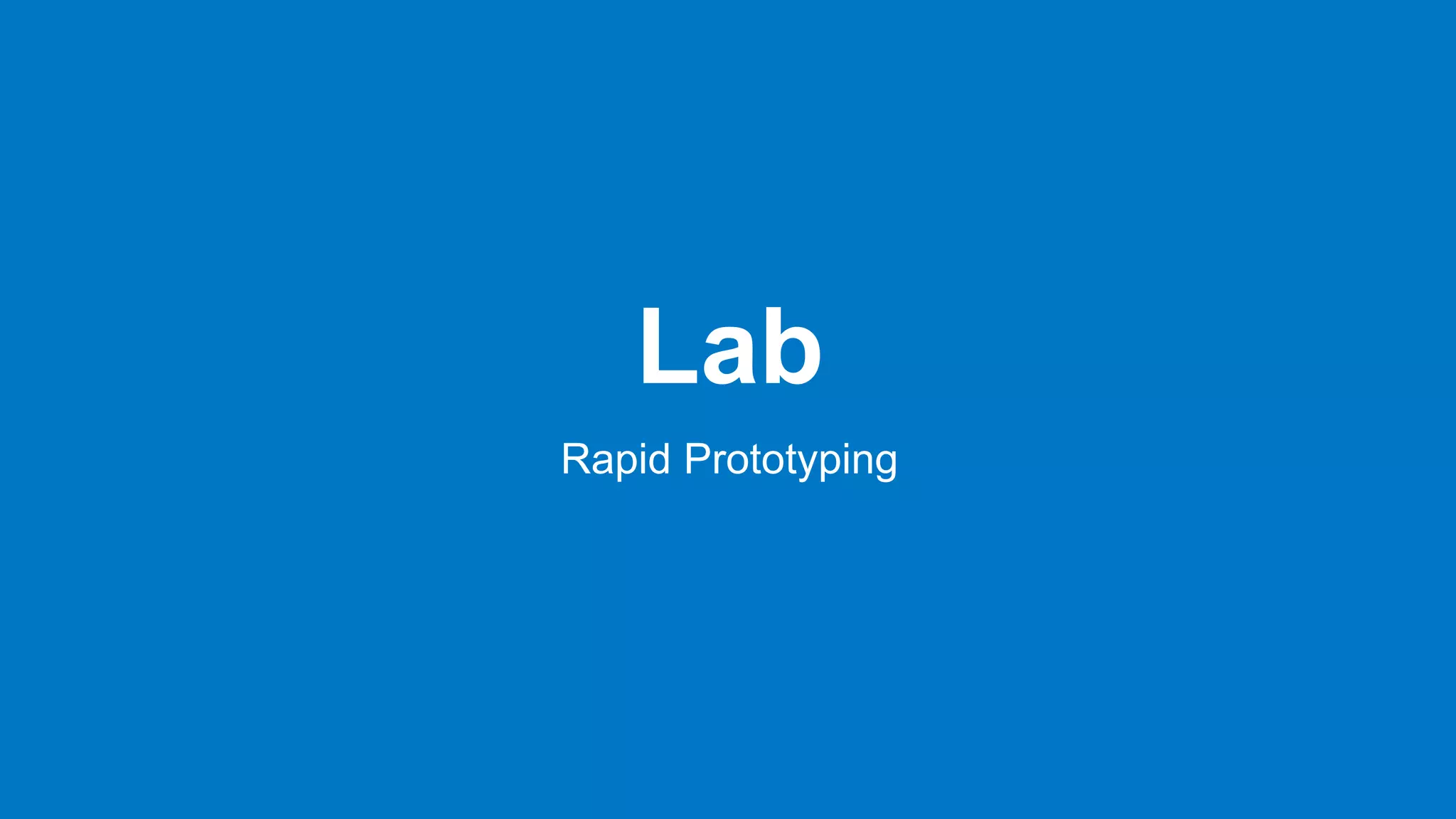 Lab
Rapid Prototyping
 