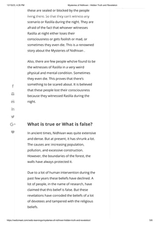 Mysteries of Nidhivan - Hidden truth and revelation PDF