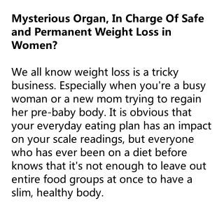 Mysterious organ's the honest weight loss review scam or legit