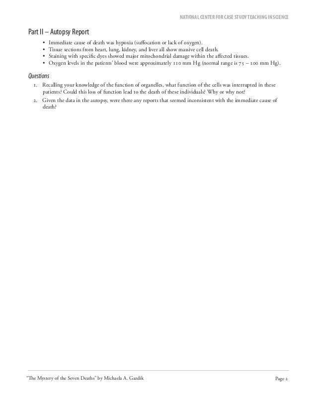 the mystery of the seven deaths The mystery of the seven deaths a case study in cellular respirationpdf — pdf document, 94 kb (96343 bytes). the mystery of the seven deaths The mystery of the seven deaths a case study in cellular respirationpdf — pdf document, 94 kb (96343 bytes).