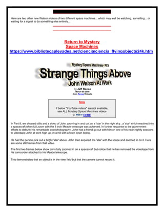 Rense Website Mystery Space Machines Detected Orbiting The Earth.docx