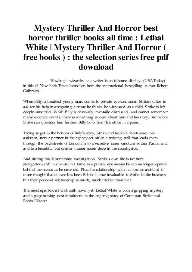 Mystery Thriller And Horror Best Horror Thriller Books All Time Let