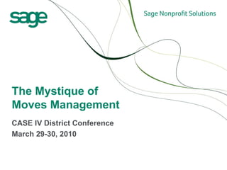 The Mystique of
Moves Management
CASE IV District Conference
March 29-30, 2010
 