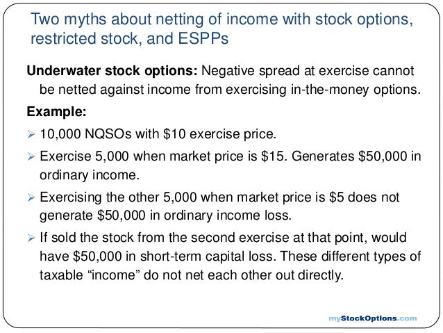 Stock options taxed as ordinary income