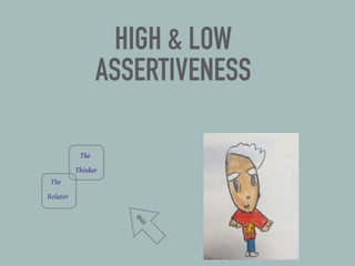HIGH & LOW
ASSERTIVENESS
The
Relator
m
e
The
Thinker
 