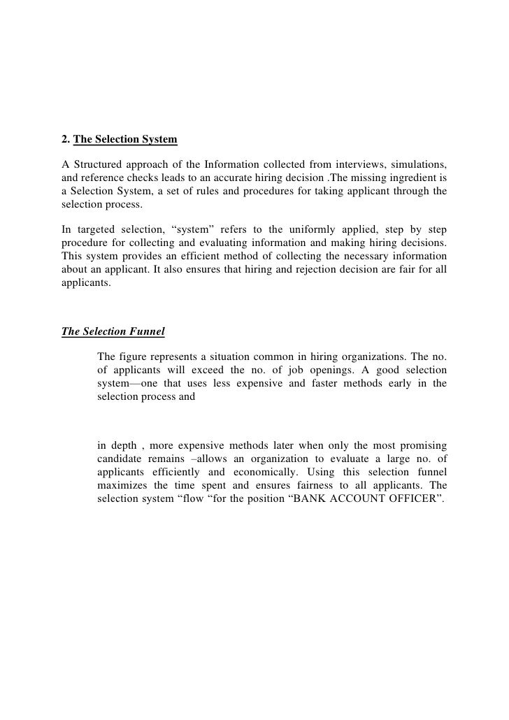 targeted selection process