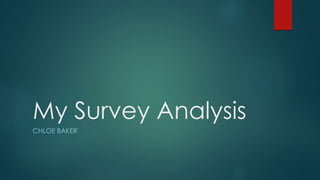 My Survey Analysis
CHLOE BAKER
 